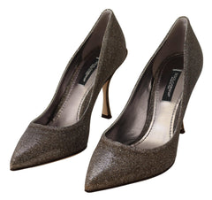 Dolce & Gabbana Gold Silver Fabric Heels Pumps Shoes -   -  Dolce & Gabbana.
