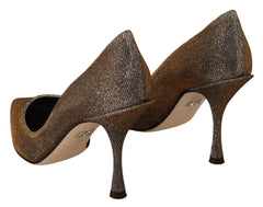 Dolce & Gabbana Gold Silver Fabric Heels Pumps Shoes -   -  Dolce & Gabbana.