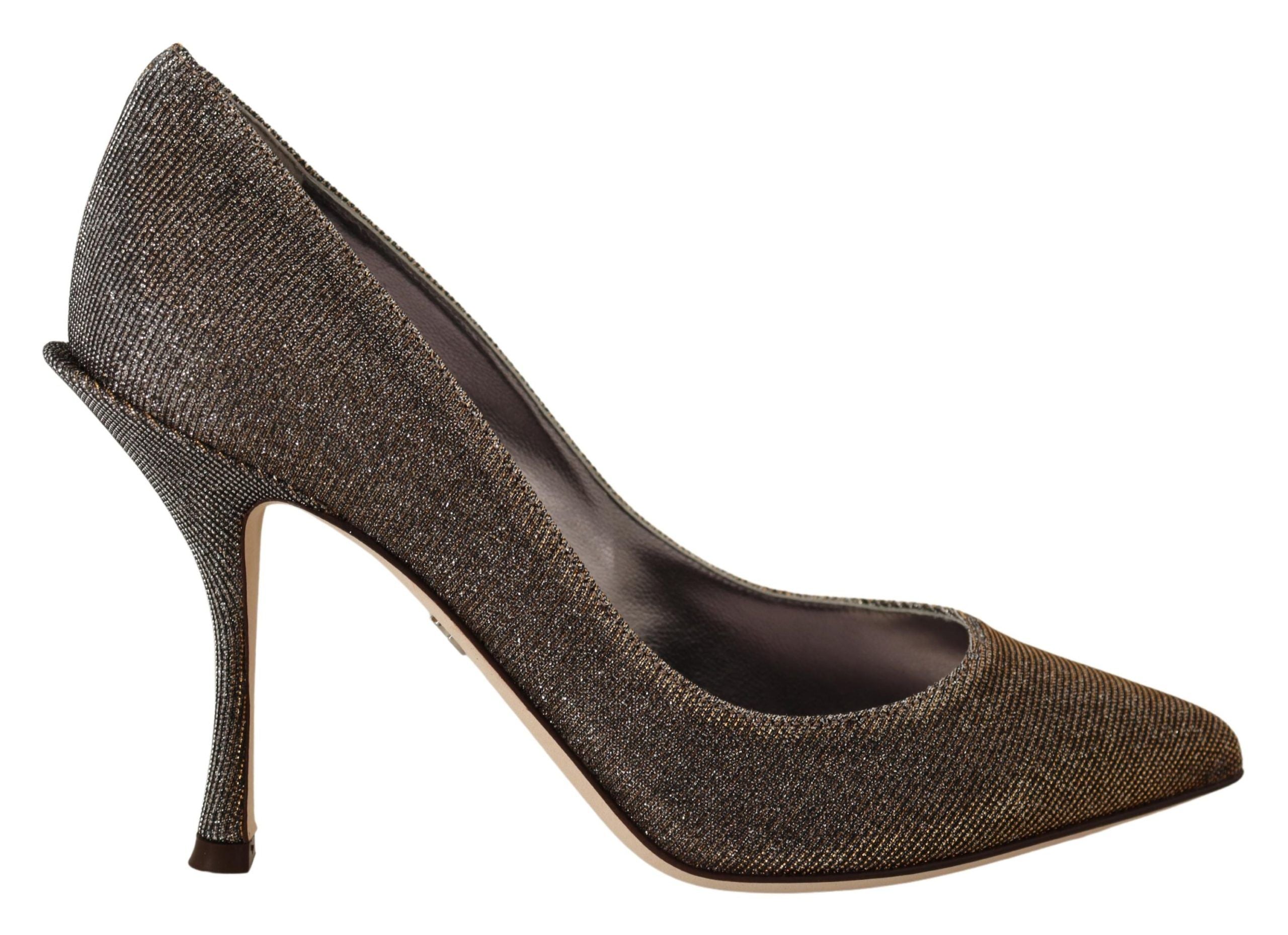 Dolce & Gabbana Gold Silver Fabric Heels Pumps Shoes -   -  Dolce & Gabbana.