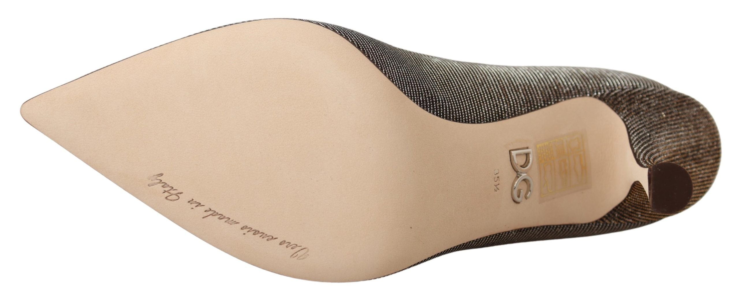 Dolce & Gabbana Gold Silver Fabric Heels Pumps Shoes -   -  Dolce & Gabbana. Dolce & Gabbana Gold Silver Fabric Heels Pumps Shoes -   -  Dolce & Gabbana.