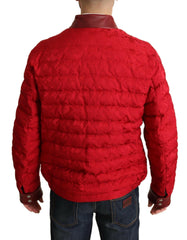 Dolce & Gabbana Red Brocade Bomber Gold Crown Logo Coat Jacket -   -  Dolce & Gabbana.