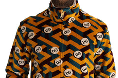 Dolce & Gabbana Multicolor Velvet DG Logo Mens Sweater Jacket -   -  Dolce & Gabbana.