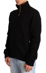 Dolce & Gabbana Black Cashmere Zipper Mens Sweater -   -  Dolce & Gabbana.