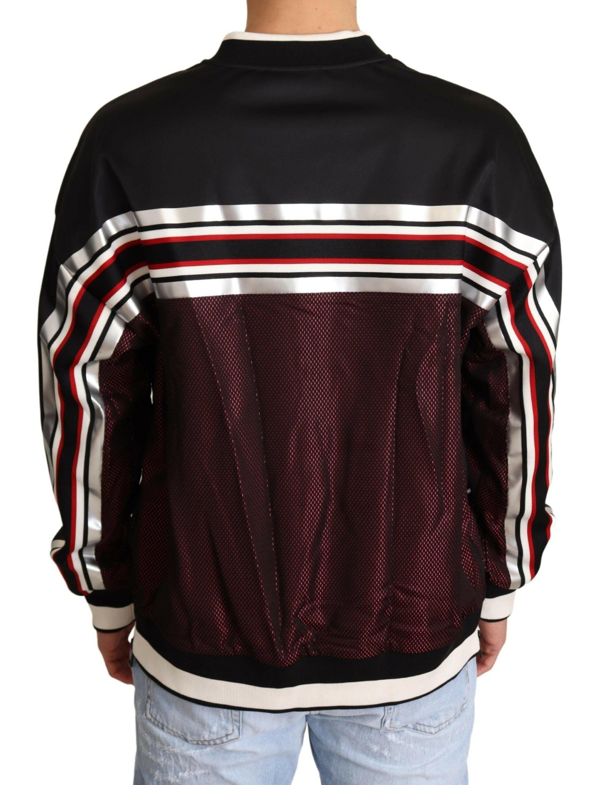 Dolce & Gabbana Black Red Mesh Sport Pullover Crewneck Sweater -   -  Dolce & Gabbana. Dolce & Gabbana Black Red Mesh Sport Pullover Crewneck Sweater -   -  Dolce & Gabbana.