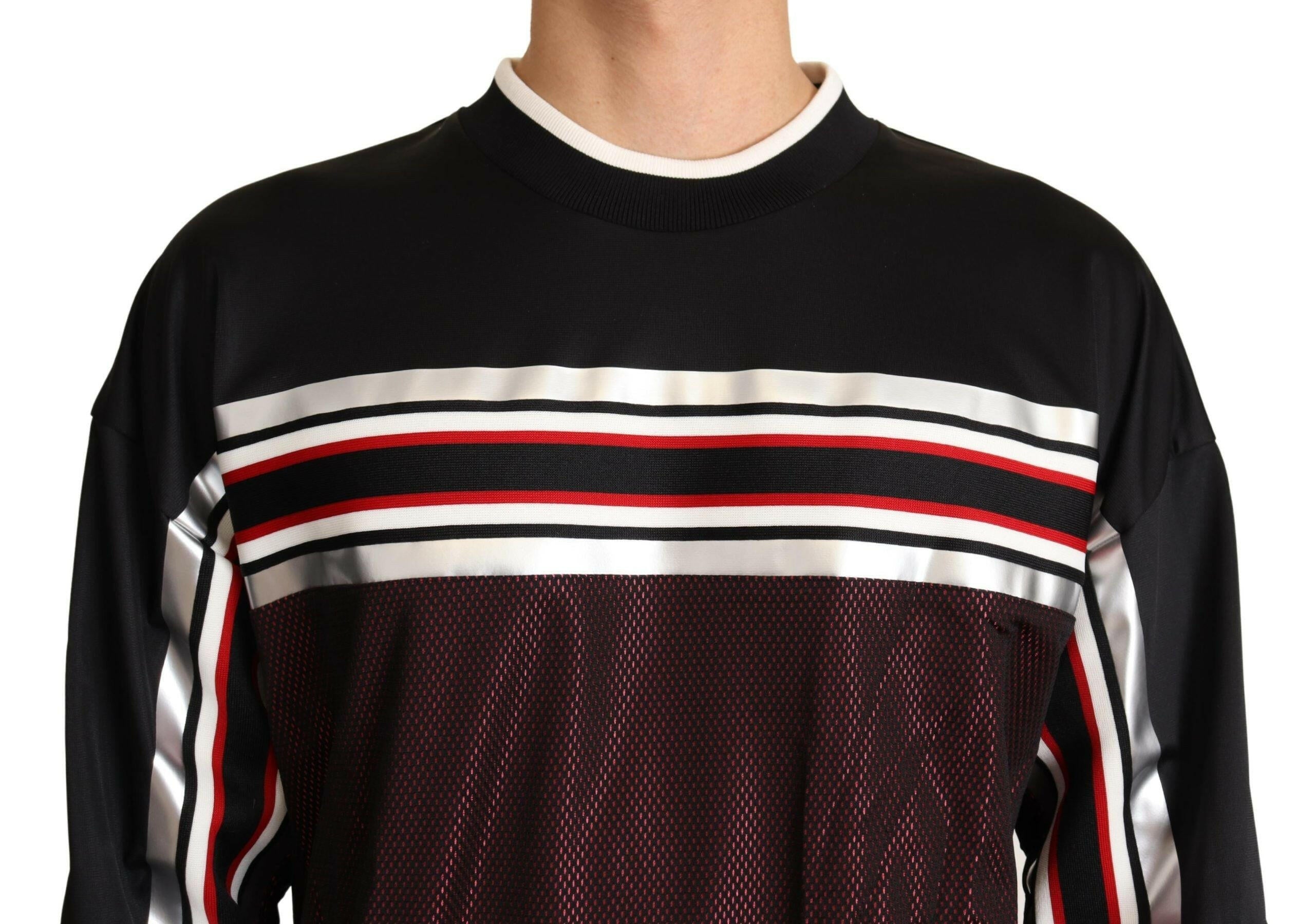 Dolce & Gabbana Black Red Mesh Sport Pullover Crewneck Sweater -   -  Dolce & Gabbana. Dolce & Gabbana Black Red Mesh Sport Pullover Crewneck Sweater -   -  Dolce & Gabbana.