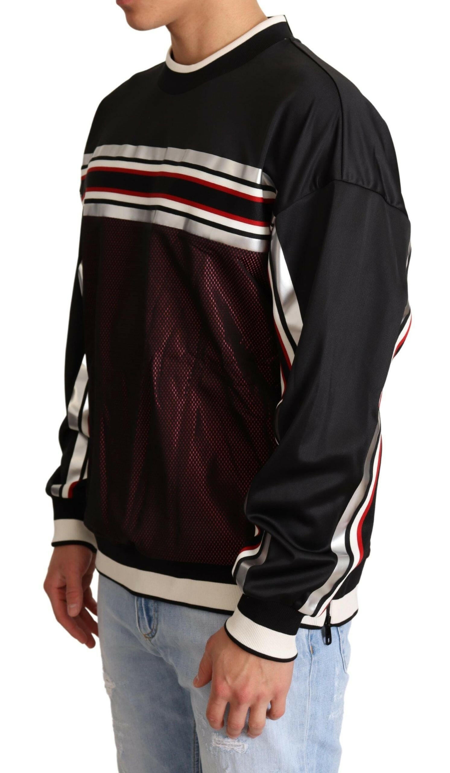 Dolce & Gabbana Black Red Mesh Sport Pullover Crewneck Sweater -   -  Dolce & Gabbana. Dolce & Gabbana Black Red Mesh Sport Pullover Crewneck Sweater -   -  Dolce & Gabbana.