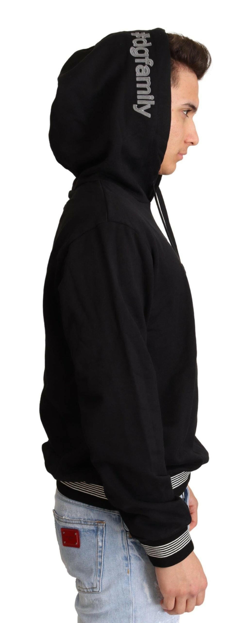 Dolce & Gabbana Black Cotton Hooded #dgfamily Sweater -   -  Dolce & Gabbana. Dolce & Gabbana Black Cotton Hooded #dgfamily Sweater -   -  Dolce & Gabbana.