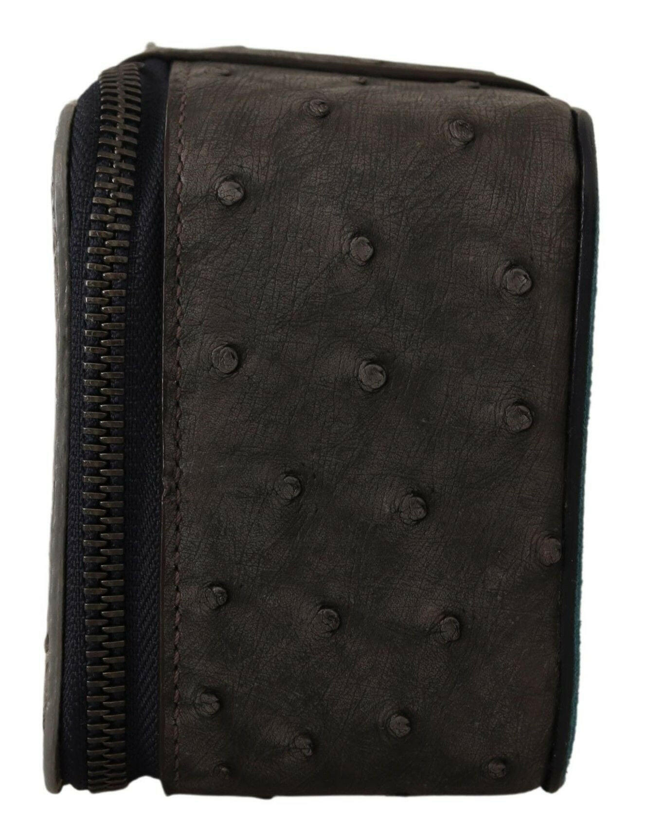 Dolce & Gabbana Gray Skin Leather Vanity Case Toiletry Shaving Bag -  Leather Accessory for Men -  Dolce & Gabbana. Dolce & Gabbana Gray Skin Leather Vanity Case Toiletry Shaving Bag -  Leather Accessory for Men -  Dolce & Gabbana.