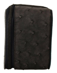 Dolce & Gabbana Gray Skin Leather Vanity Case Toiletry Shaving Bag -  Leather Accessory for Men -  Dolce & Gabbana.