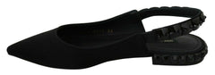 Dolce & Gabbana Black Flats Slingback Charmeuse Shoes -   -  Dolce & Gabbana.