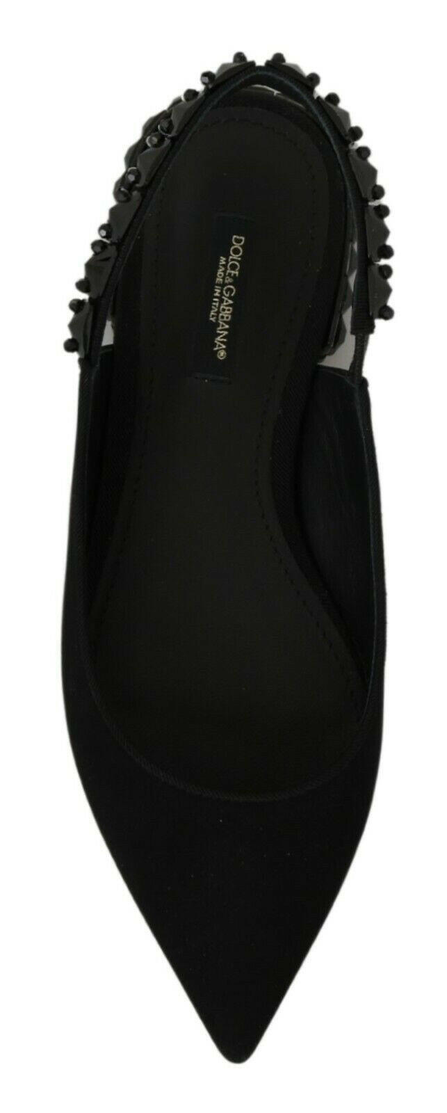 Dolce & Gabbana Black Flats Slingback Charmeuse Shoes -   -  Dolce & Gabbana. Dolce & Gabbana Black Flats Slingback Charmeuse Shoes -   -  Dolce & Gabbana.