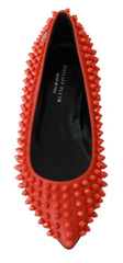 Philipp Plein Orange Leather Ballerina WHAT I DO Flats Shoes -   -  Philipp Plein.