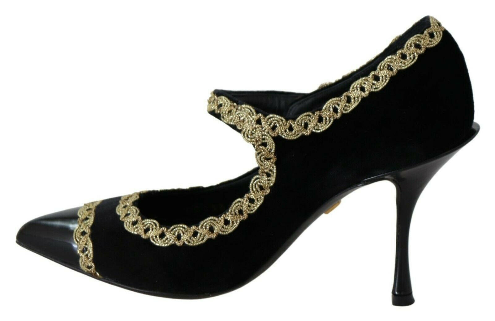 Dolce & Gabbana Black Embellished Velvet Mary Jane Pumps Shoes -   -  Dolce & Gabbana. Dolce & Gabbana Black Embellished Velvet Mary Jane Pumps Shoes -   -  Dolce & Gabbana.