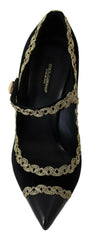 Dolce & Gabbana Black Embellished Velvet Mary Jane Pumps Shoes -   -  Dolce & Gabbana.