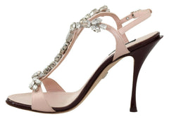 Dolce & Gabbana Pink Crystals Heels Keira Sandals -   -  Dolce & Gabbana.