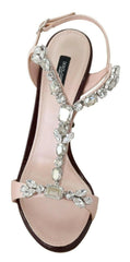 Dolce & Gabbana Pink Crystals Heels Keira Sandals -   -  Dolce & Gabbana.