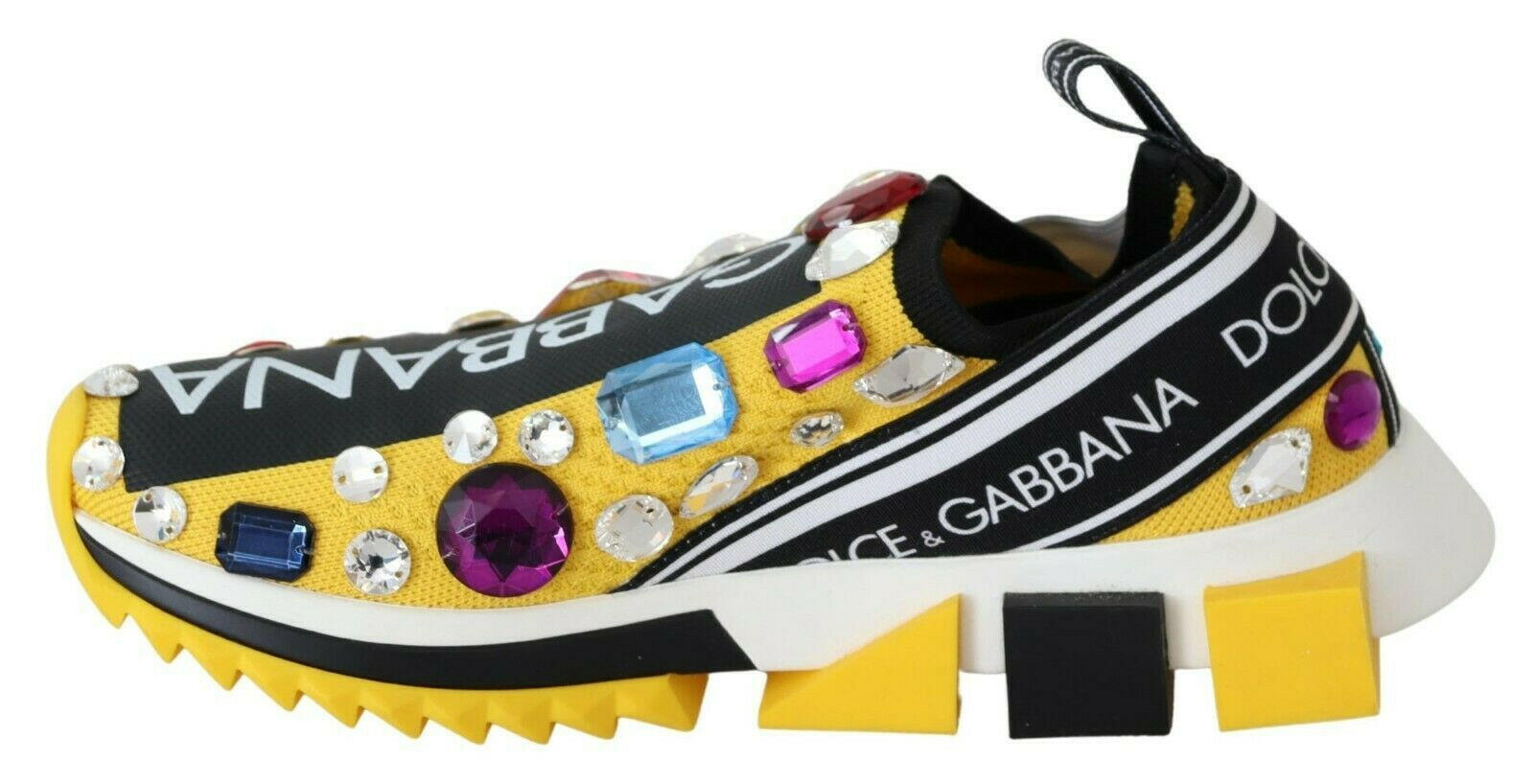 Dolce & Gabbana Yellow Multicolor Crystals Sneakers Shoes -   -  Dolce & Gabbana. Dolce & Gabbana Yellow Multicolor Crystals Sneakers Shoes -   -  Dolce & Gabbana.