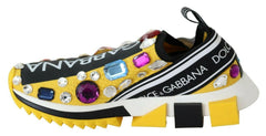 Dolce & Gabbana Yellow Multicolor Crystals Sneakers Shoes -   -  Dolce & Gabbana.