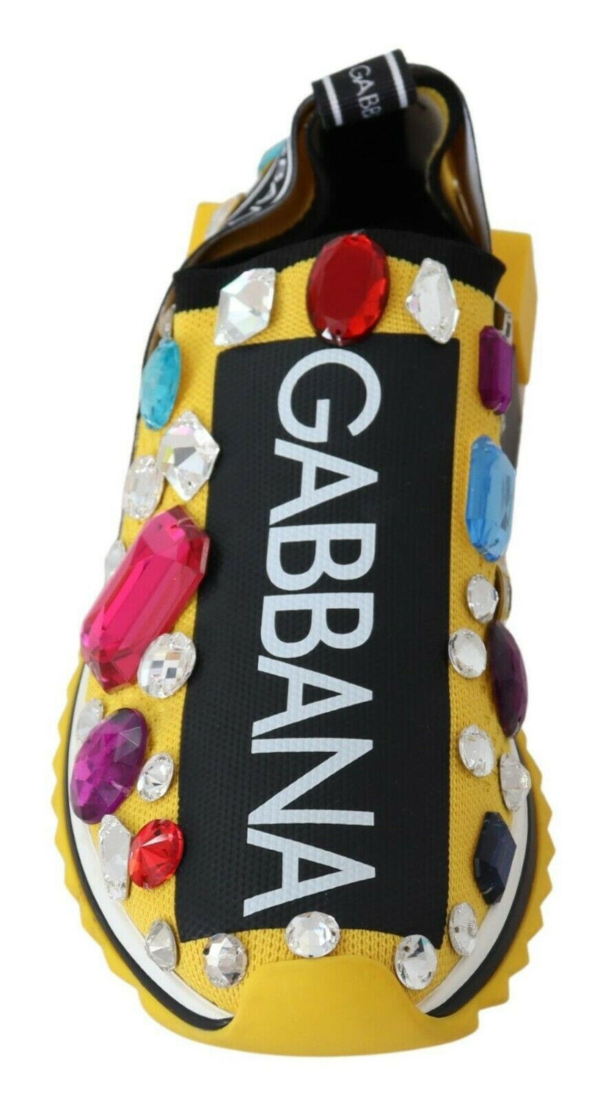 Dolce & Gabbana Yellow Multicolor Crystals Sneakers Shoes -   -  Dolce & Gabbana. Dolce & Gabbana Yellow Multicolor Crystals Sneakers Shoes -   -  Dolce & Gabbana.