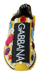 Dolce & Gabbana Yellow Multicolor Crystals Sneakers Shoes -   -  Dolce & Gabbana.