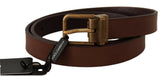 Dolce & Gabbana Brown Leather Rustic Buckle Cintura Belt -   -  Dolce & Gabbana.