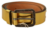 John Galliano Gold Genuine Leather Rustic Silver Buckle Waist Belt -   -  John Galliano.