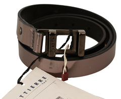Costume National Pink Metallic Leather Buckle Belt -   -  Costume National.