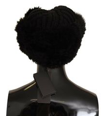 Dolce & Gabbana Black Cashmere Fur Women Beanie Women Hat -   -  Dolce & Gabbana.