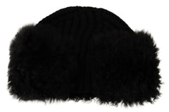 Dolce & Gabbana Black Cashmere Fur Women Beanie Women Hat -   -  Dolce & Gabbana.