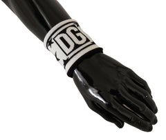 Dolce & Gabbana White Black Wool Logo #DGMILLENNIALS Wristband -   -  Dolce & Gabbana.