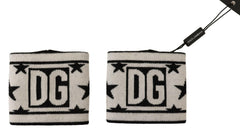 Dolce & Gabbana White Black Wool Logo #DGMILLENNIALS Wristband -   -  Dolce & Gabbana.