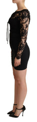 Dolce & Gabbana Black Fitted Lace Top Bodycon Mini Dress -   -  Dolce & Gabbana.