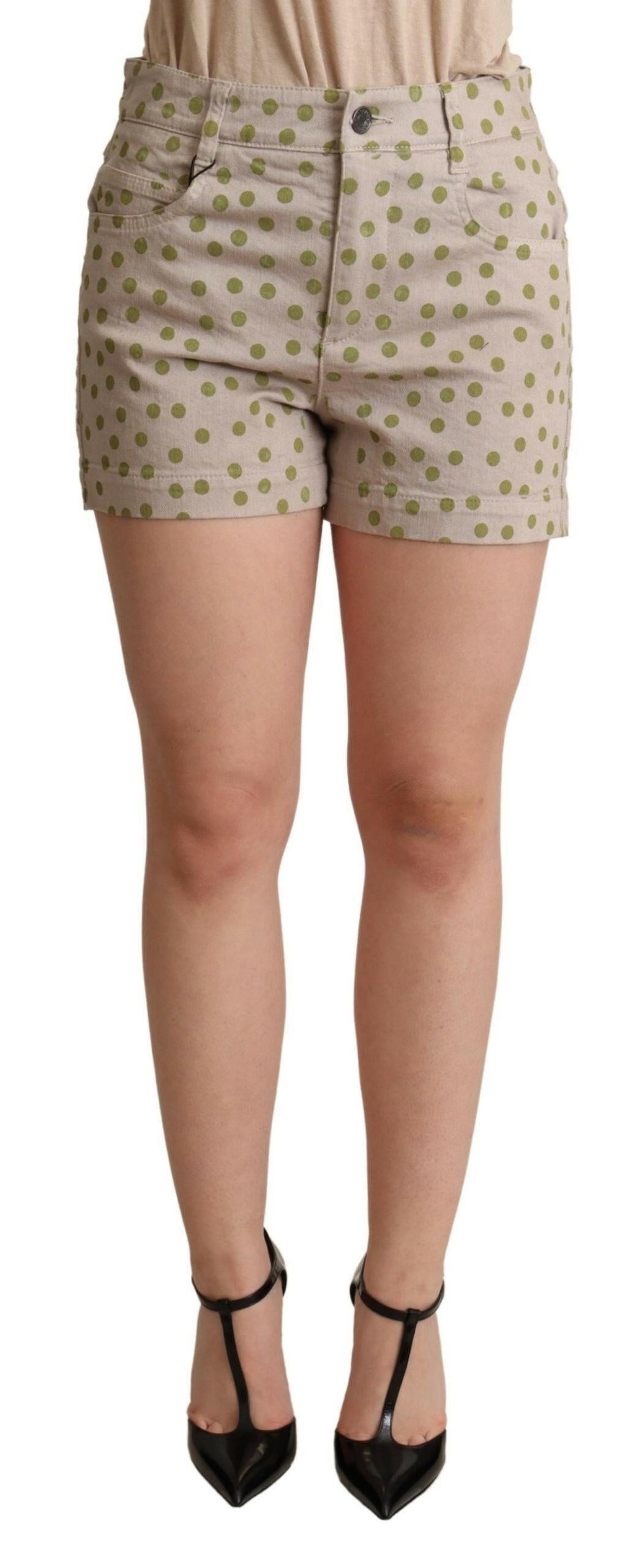 Dolce & Gabbana Beige Polka Dots Denim Cotton Stretch Shorts -   -  Dolce & Gabbana.