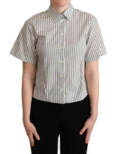Dolce & Gabbana White Black Striped Collared Shirt -   -  Dolce & Gabbana.