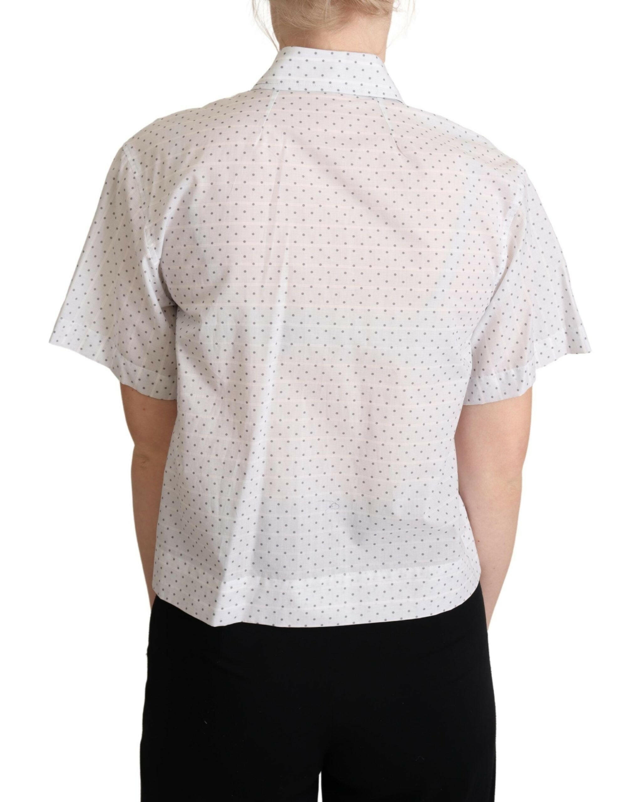 Dolce & Gabbana White Black Polka Dots Collar Blouse Shirt -   -  Dolce & Gabbana. Dolce & Gabbana White Black Polka Dots Collar Blouse Shirt -   -  Dolce & Gabbana.