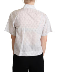 Dolce & Gabbana White Black Polka Dots Collar Blouse Shirt -   -  Dolce & Gabbana.