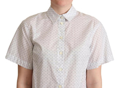 Dolce & Gabbana White Black Polka Dots Collar Blouse Shirt -   -  Dolce & Gabbana.