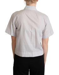 Dolce & Gabbana White Gray Polka Dots Collared Button Shirt -   -  Dolce & Gabbana.