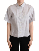 Dolce & Gabbana White Polka Dots Collared Blouse Shirt -   -  Dolce & Gabbana.