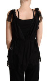 Dolce & Gabbana Black Silk Lace Trim Camisole Tank Top -   -  Dolce & Gabbana.