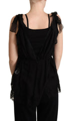 Dolce & Gabbana Black Silk Lace Trim Camisole Tank Top -   -  Dolce & Gabbana.