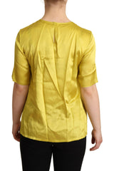 Dolce & Gabbana Yellow Silk Short Sleeve Blouse T-shirt -   -  Dolce & Gabbana.
