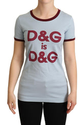 Dolce & Gabbana Blue Crewneck D&G Top T-shirt -   -  Dolce & Gabbana.