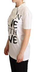 Dolce & Gabbana White Cotton Silk I'm In Love Top T-shirt -   -  Dolce & Gabbana.