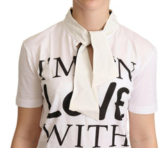 Dolce & Gabbana White Cotton Silk I'm In Love Top T-shirt -   -  Dolce & Gabbana.