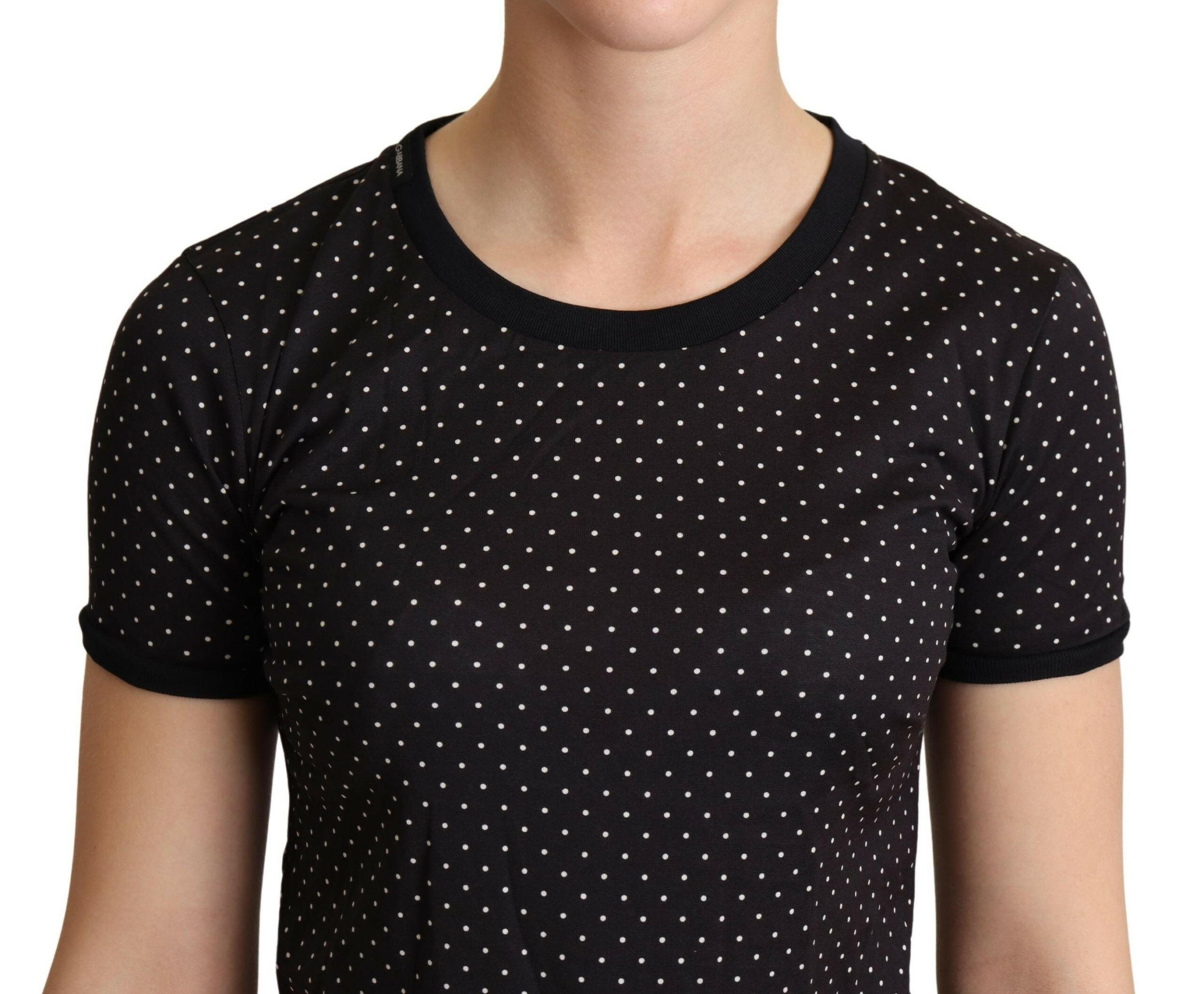 Dolce & Gabbana Black Dotted Crewneck  Cotton T-shirt -   -  Dolce & Gabbana. Dolce & Gabbana Black Dotted Crewneck  Cotton T-shirt -   -  Dolce & Gabbana.