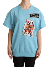 Dolce & Gabbana BLue Queen Of Hearts Card Sweater T-shirt -   -  Dolce & Gabbana.