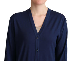 Dolce & Gabbana Blue Virgin Wool Button Down Cardigan Sweater -   -  Dolce & Gabbana.
