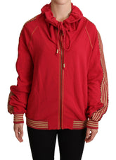 John Galliano Red Full Zip Jacket Sweatshirt Hooded Sweater -   -  John Galliano.