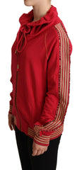 John Galliano Red Full Zip Jacket Sweatshirt Hooded Sweater -   -  John Galliano.